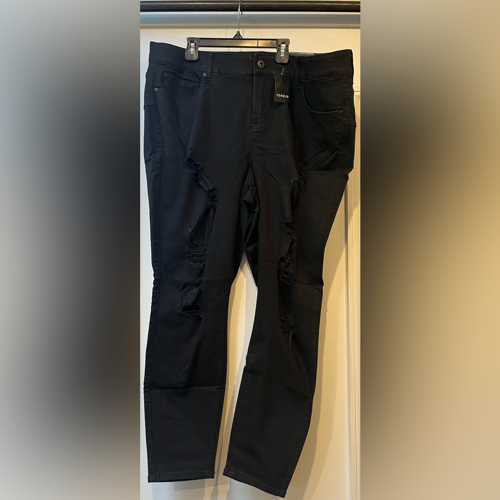 Torrid Black Distressed Skinny Jeans